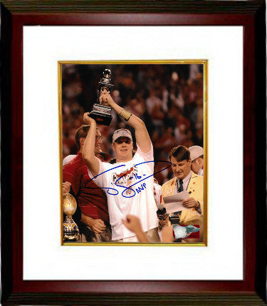 Craig Krenzel Autographed Ohio State Buckeyes 8 x 10 Photograph Custom Framing #16 MVP (Tostitos Fiesta Bowl/National Champs)-Powers Sports Memorabilia