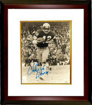 Charley Taylor Autographed Washington Sepia 8 x 10 Photograph Custom Framing with HOF 84 - COA-Powers Sports Memorabilia