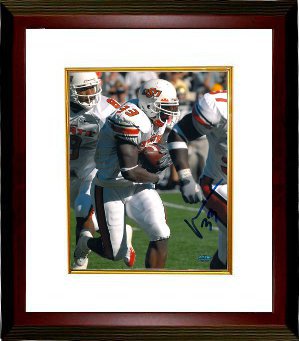 Vernand Morency Autographed Oklahoma State Cowboys 8 x 10 Photograph Custom Framing- Morency/GTSM Hologram-Powers Sports Memorabilia