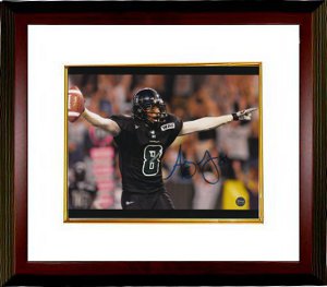Ashley Lelie Autographed Hawaii 8 x 10 Photograph Custom Framing - Lelie/GTSM Hologram-Powers Sports Memorabilia