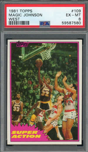 Magic Johnson 1981 Topps West Basketball Card #109 Graded PSA 6-Powers Sports Memorabilia
