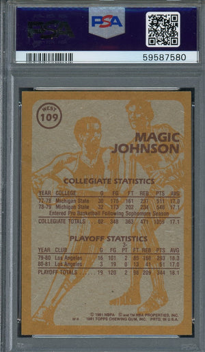 Magic Johnson 1981 Topps West Basketball Card #109 Graded PSA 6-Powers Sports Memorabilia