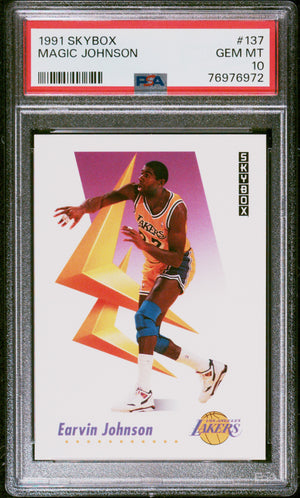 Magic Johnson 1991 Skybox Basketball Card #137 Graded PSA 10-Powers Sports Memorabilia