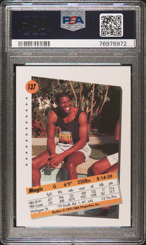 Magic Johnson 1991 Skybox Basketball Card #137 Graded PSA 10-Powers Sports Memorabilia