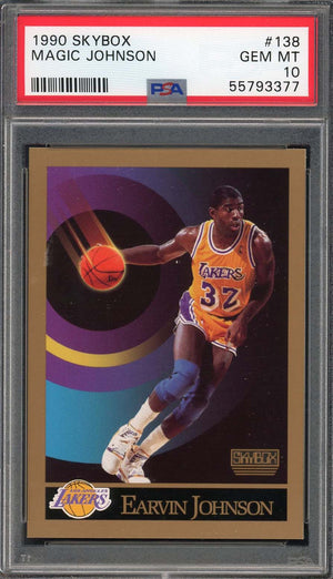 Magic Johnson 1990 Skybox Basketball Card #138 Graded PSA 10-Powers Sports Memorabilia