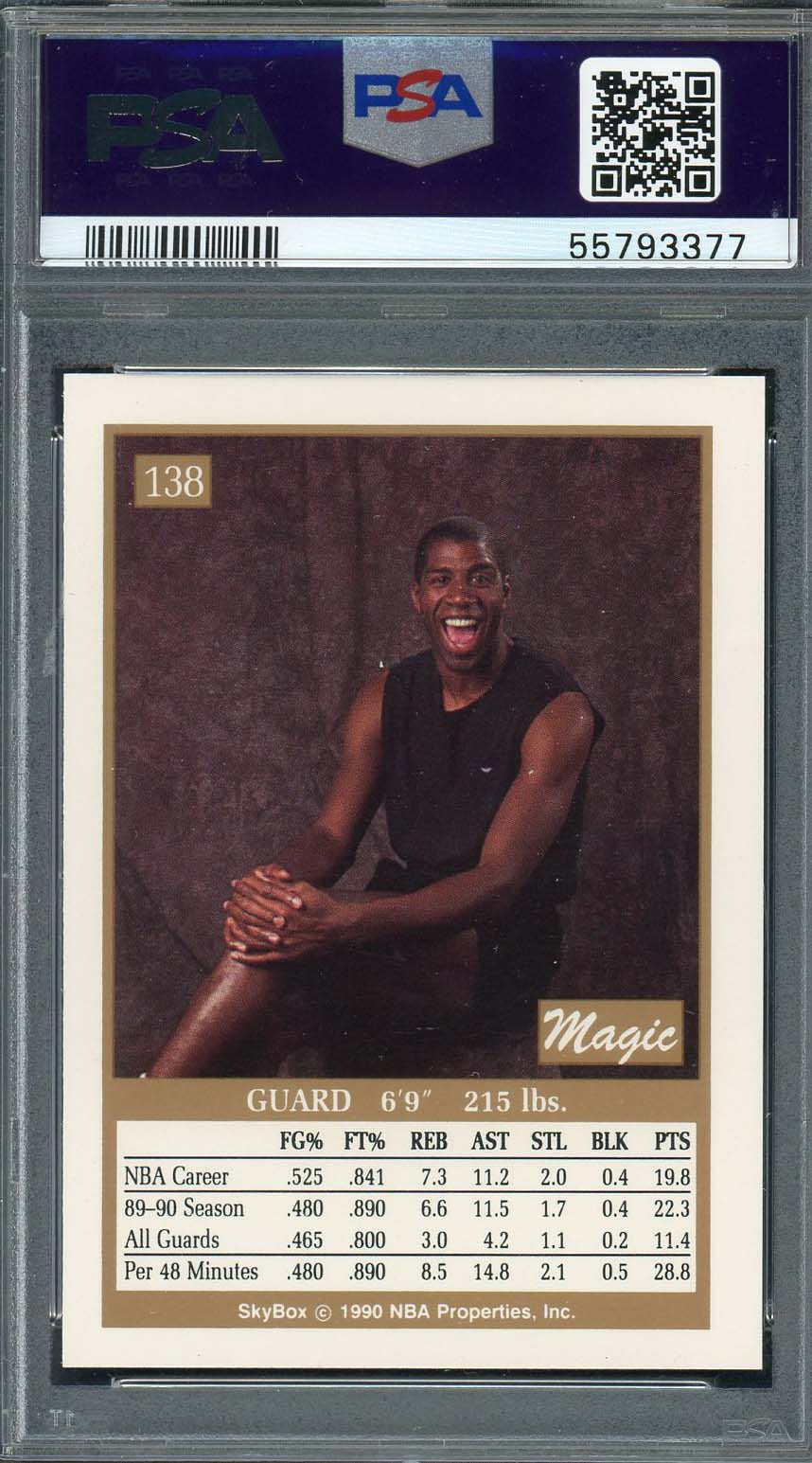 Magic Johnson 1990 Skybox Basketball Card #138 Graded PSA 10-Powers Sports Memorabilia