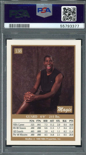 Magic Johnson 1990 Skybox Basketball Card #138 Graded PSA 10-Powers Sports Memorabilia
