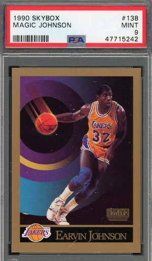 Magic Johnson 1990 Skybox Basketball Card #138 Graded PSA 9 MINT-Powers Sports Memorabilia