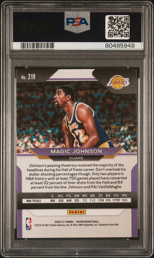 Magic Johnson 2020 Panini Prizm Basketball Card #219 Graded PSA 10-Powers Sports Memorabilia
