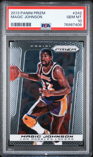 Magic Johnson 2013 Panini Prizm Basketball Card #242 Graded PSA 10-Powers Sports Memorabilia