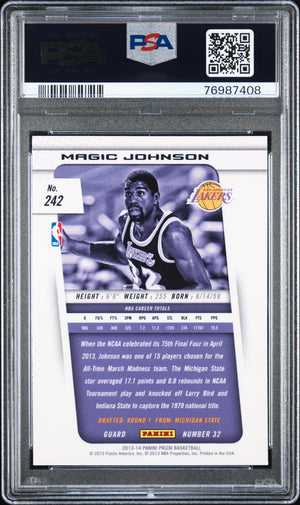 Magic Johnson 2013 Panini Prizm Basketball Card #242 Graded PSA 10-Powers Sports Memorabilia