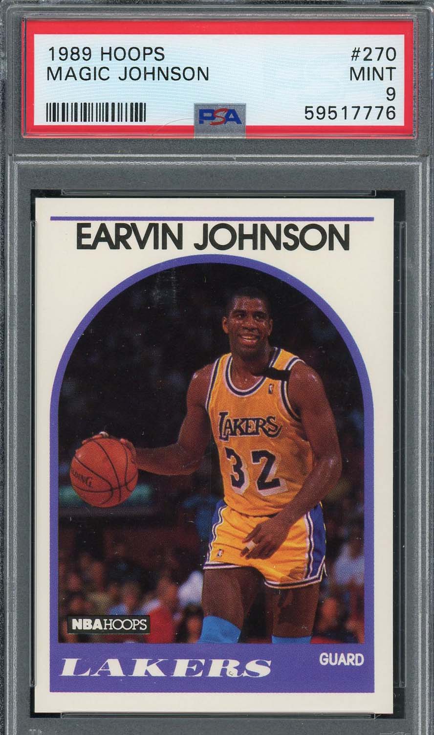 Magic Johnson 1989 Hoops Basketball Card #270 Graded PSA 9-Powers Sports Memorabilia