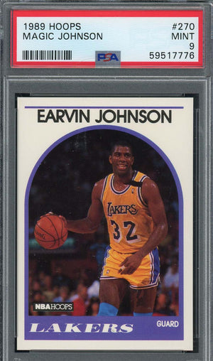 Magic Johnson 1989 Hoops Basketball Card #270 Graded PSA 9-Powers Sports Memorabilia