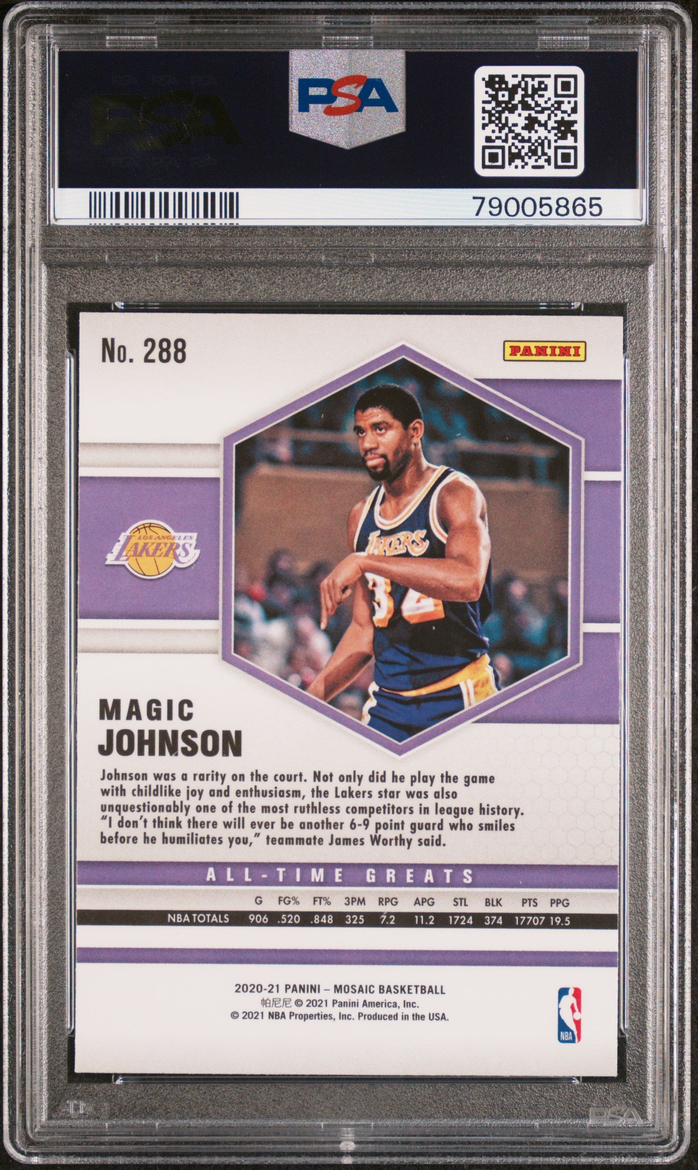 Magic Johnson 2020 Panini Mosaic Basketball Card #288 Graded PSA 10-Powers Sports Memorabilia