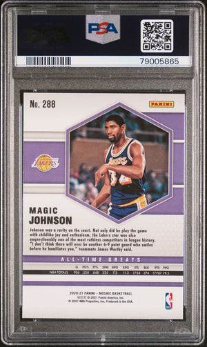 Magic Johnson 2020 Panini Mosaic Basketball Card #288 Graded PSA 10-Powers Sports Memorabilia