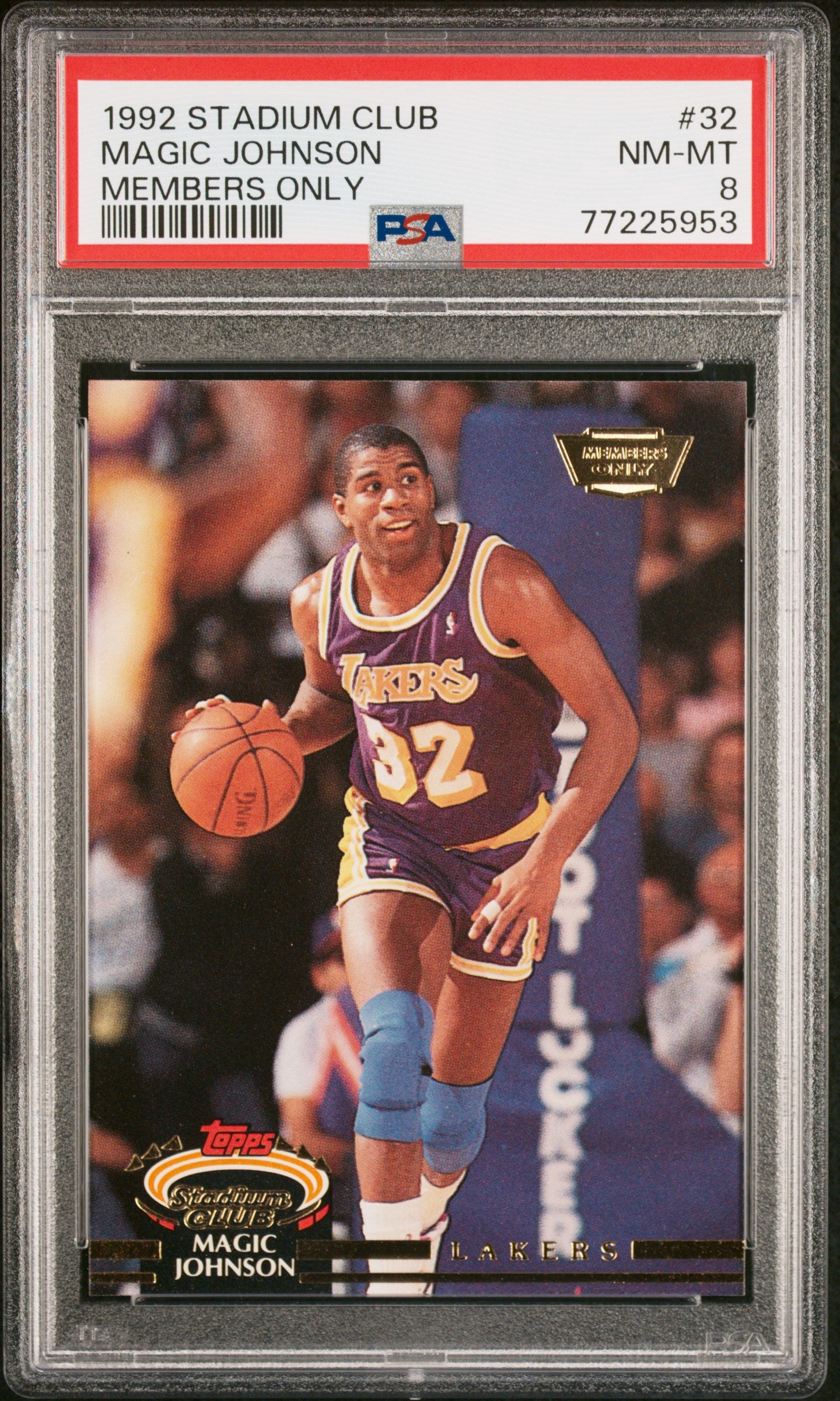 Magic Johnson 1992 Topps Stadium Club Members Only Card #32 Graded PSA 8-Powers Sports Memorabilia