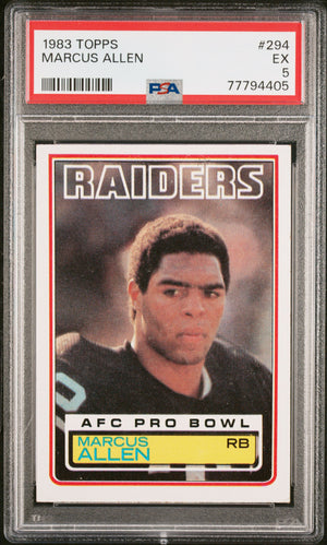 Marcus Allen 1983 Topps Football Rookie Card #294 Graded PSA 5-Powers Sports Memorabilia