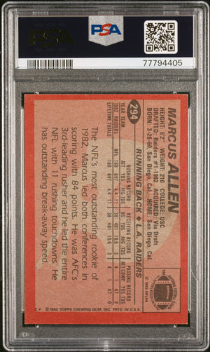 Marcus Allen 1983 Topps Football Rookie Card #294 Graded PSA 5-Powers Sports Memorabilia