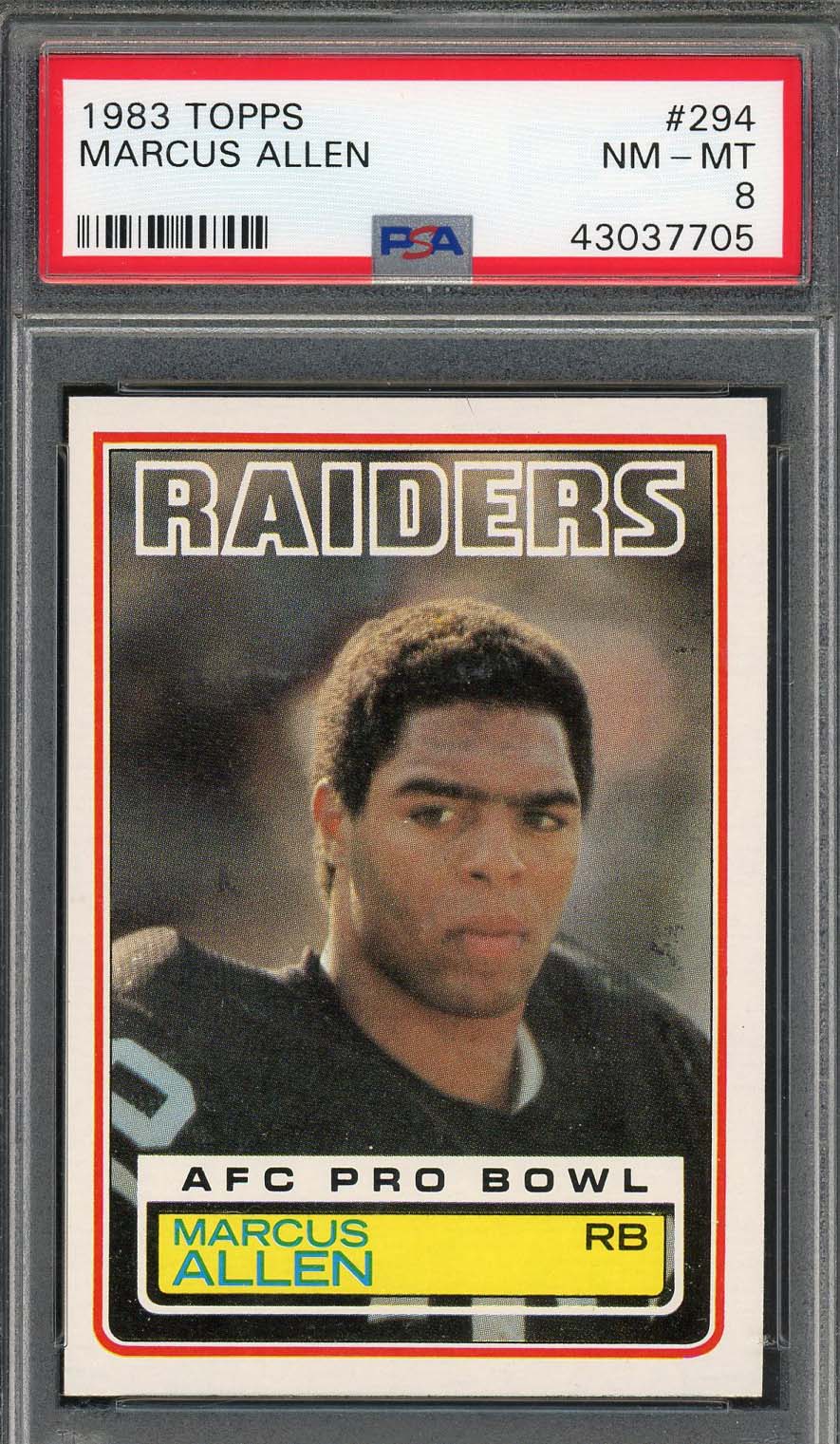 Marcus Allen 1983 Topps Football Rookie Card RC #294 Graded PSA 8-Powers Sports Memorabilia