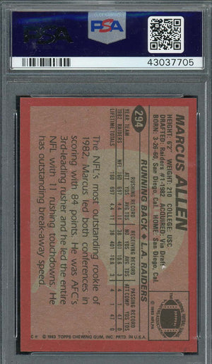 Marcus Allen 1983 Topps Football Rookie Card RC #294 Graded PSA 8-Powers Sports Memorabilia
