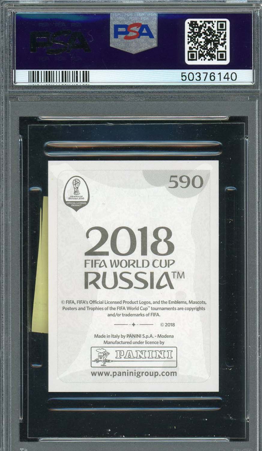 Marcus Rashford 2018 Panini World Cup Rookie Stickers Italy Card #590 PSA 10-Powers Sports Memorabilia