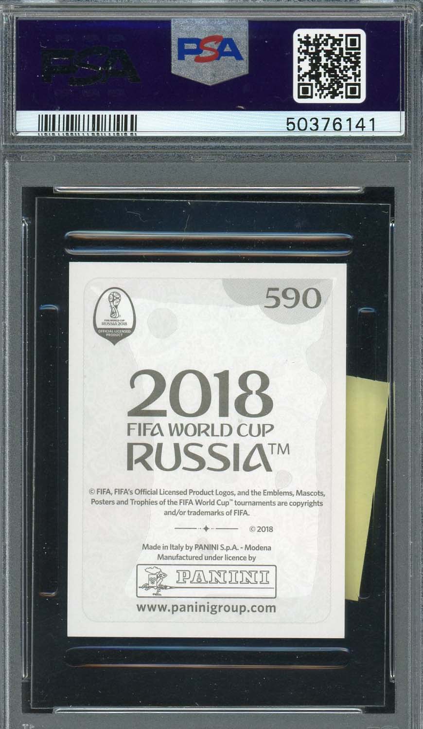 Marcus Rashford 2018 Panini World Cup Rookie Stickers Italy Card #590 PSA 8-Powers Sports Memorabilia