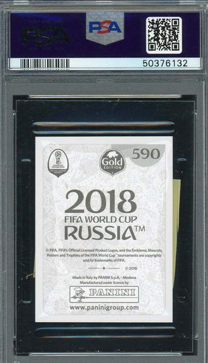 Marcus Rashford 2018 Panini World Cup Rookie Stickers Gold Card #590 PSA 8-Powers Sports Memorabilia