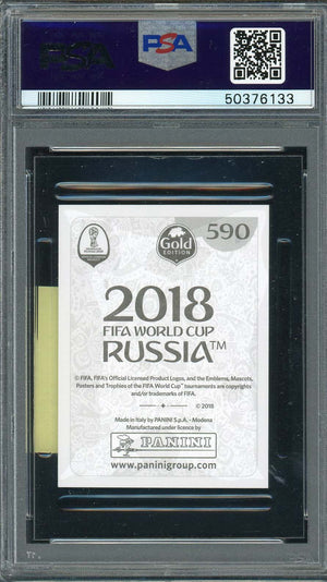 Marcus Rashford 2018 Panini World Cup Rookie Stickers Gold Card #590 PSA 9-Powers Sports Memorabilia
