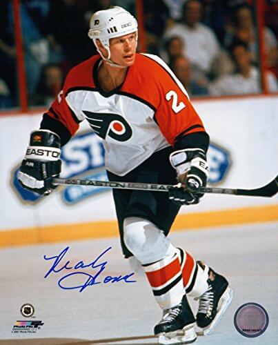 Mark Howe Philadelphia Flyers Autographed Action 8x10 Photo-Powers Sports Memorabilia