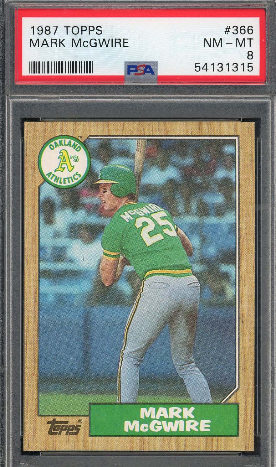 Mark McGwire 1987 Topps Baseball Rookie Card RC #366 Graded PSA 8-Powers Sports Memorabilia