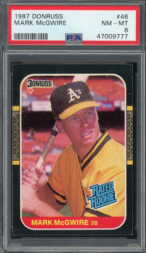 Mark McGwire 1987 Donruss Baseball Rookie Card RC #46 Graded PSA 8-Powers Sports Memorabilia