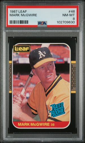 Mark McGwire 1987 Leaf Baseball Rookie Card #46 Graded PSA 8-Powers Sports Memorabilia