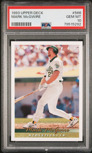 Mark McGwire 1993 Upper Deck Baseball Card #566 Graded PSA 10-Powers Sports Memorabilia