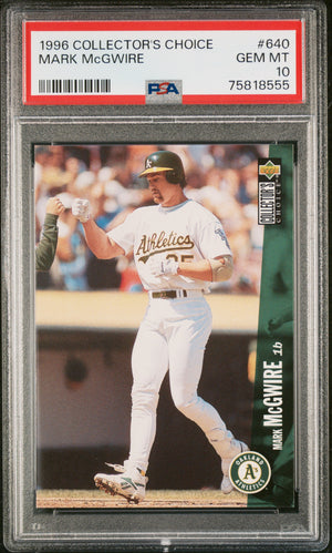 Mark McGwire 1996 Collectors Choice Baseball Card #640 Graded PSA 10-Powers Sports Memorabilia