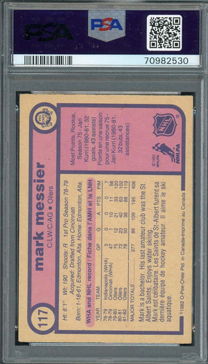Mark Messier 1982 O-Pee-Chee Signed Hockey Card #117 Auto Graded PSA 9 70982530-Powers Sports Memorabilia