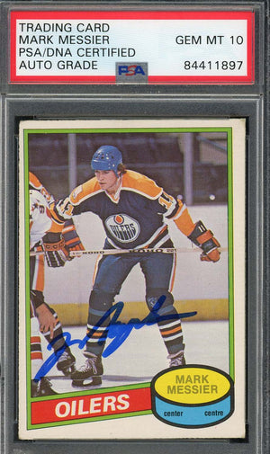 Mark Messier Autographed 1980 O-Pee-Chee Signed Rookie Card #289 RC PSA DNA 10 B-Powers Sports Memorabilia
