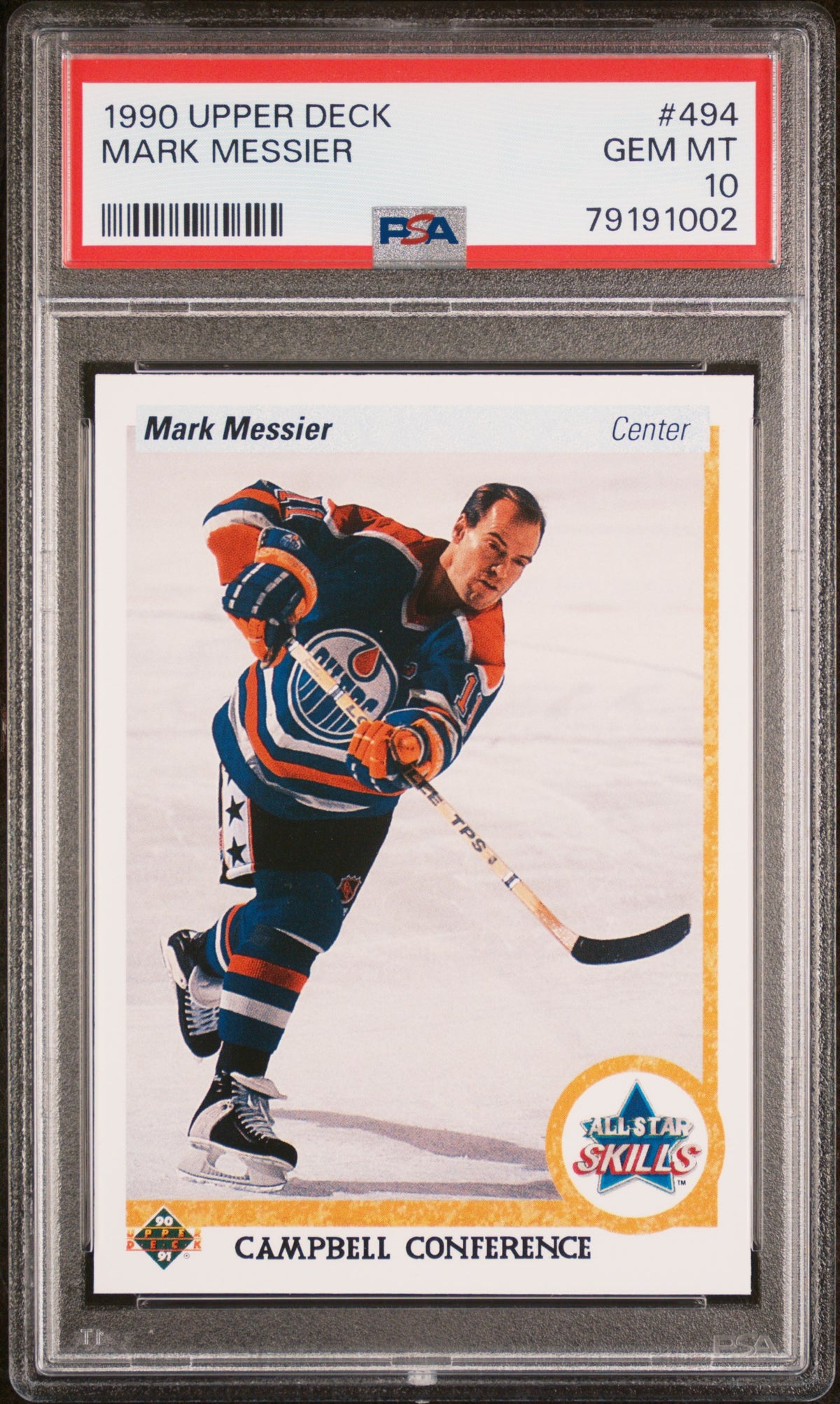 Mark Messier 1990 Upper Deck Hockey Card #464 Graded PSA 10-Powers Sports Memorabilia