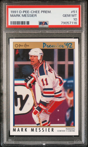 Mark Messier 1991 O-Pee-Chee Premier Hockey Card #51 Graded PSA 10-Powers Sports Memorabilia