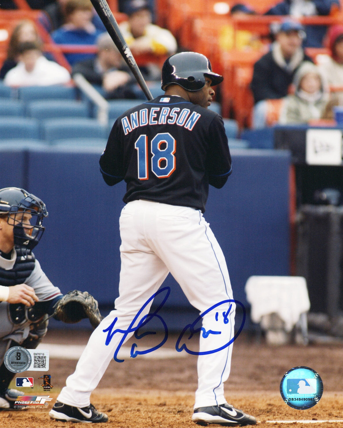 Marlon Anderson Signed New York Mets 8x10 Photo - Beckett-Powers Sports Memorabilia