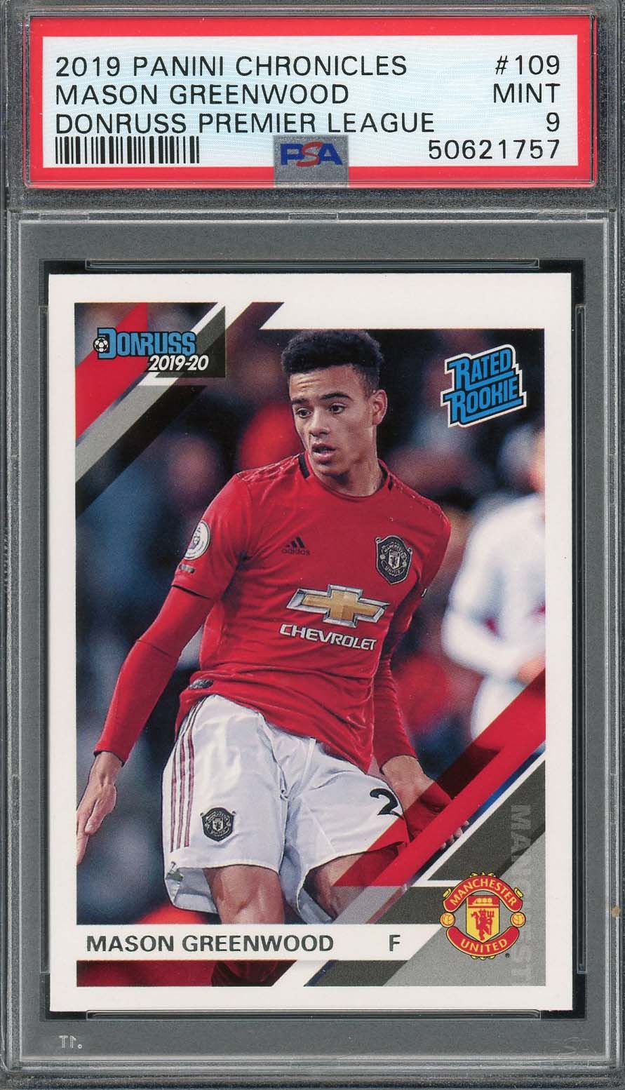 Mason Greenwood 2019 Panini Chronicles Rookie Card #109 PSA 9-Powers Sports Memorabilia