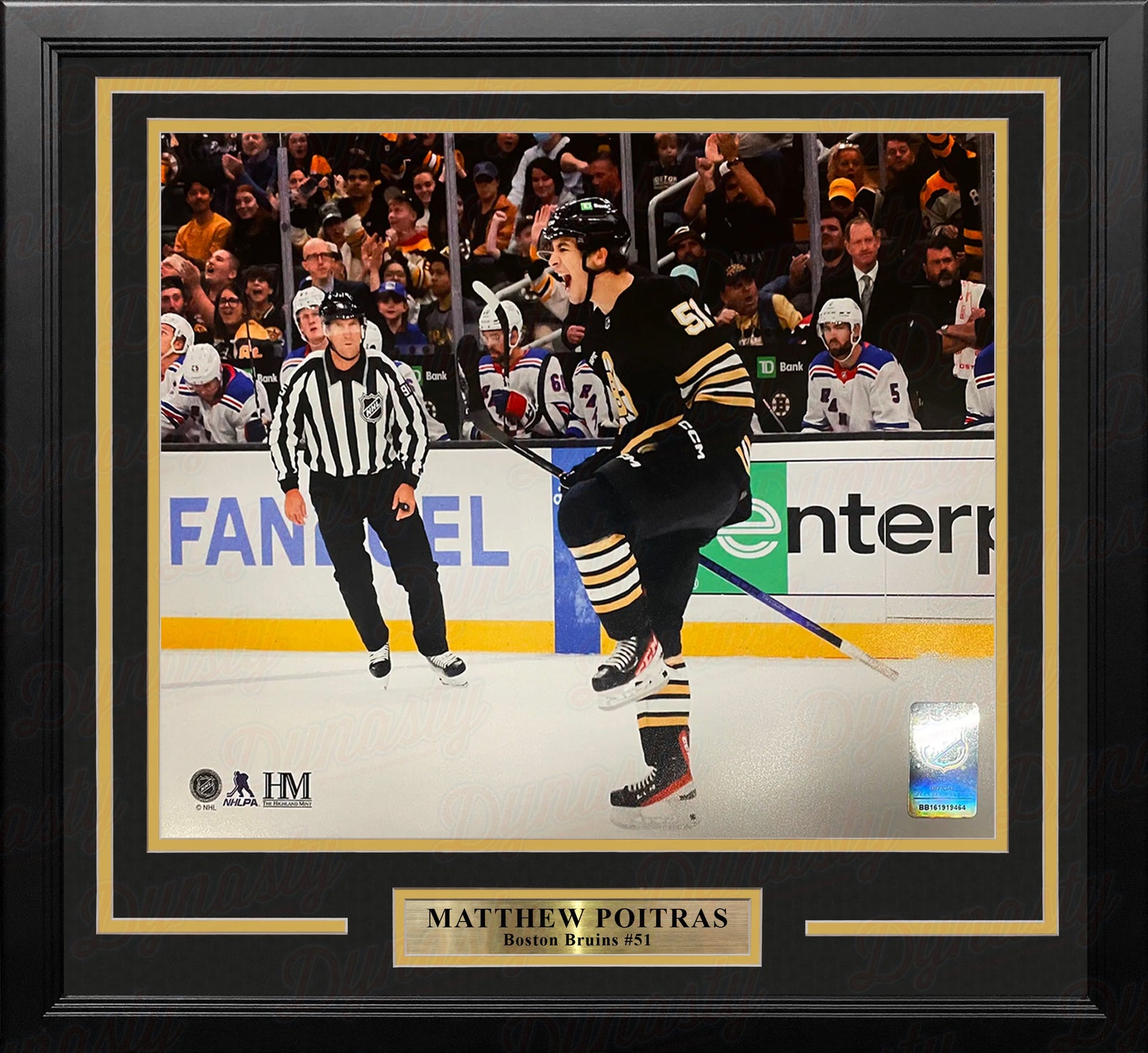 Matthew Poitras Celebration Boston Bruins 11" x 14" Framed Hockey Display Photo-Powers Sports Memorabilia