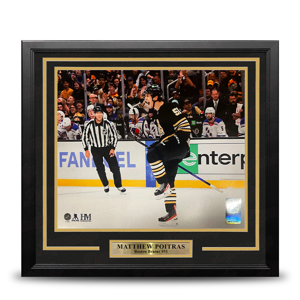 Matthew Poitras Celebration Boston Bruins 11" x 14" Framed Hockey Display Photo-Powers Sports Memorabilia