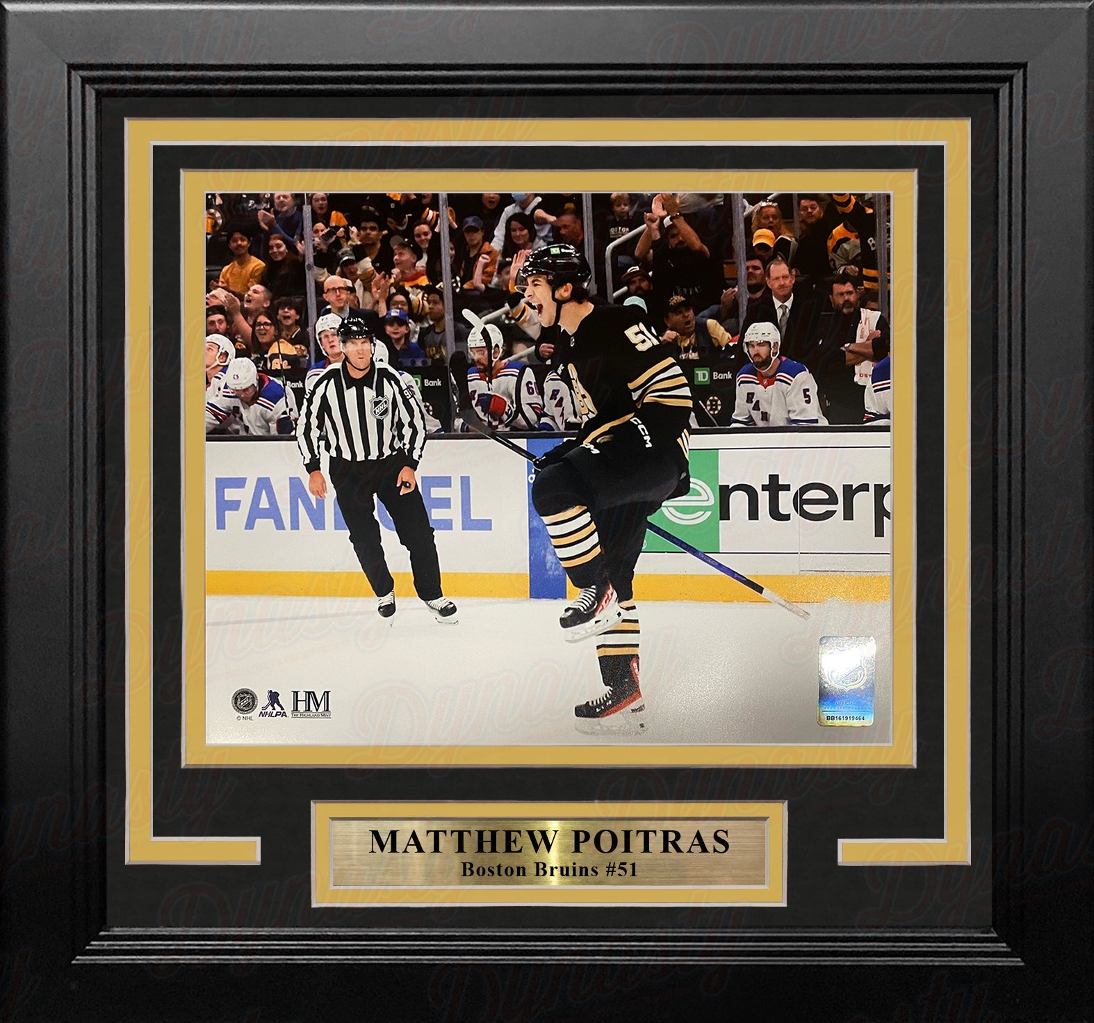 Matthew Poitras Celebration Boston Bruins 8" x 10" Framed Hockey Display Photo-Powers Sports Memorabilia