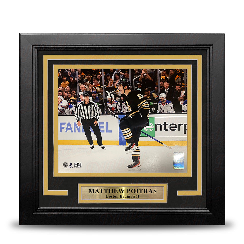 Matthew Poitras Celebration Boston Bruins 8" x 10" Framed Hockey Display Photo-Powers Sports Memorabilia