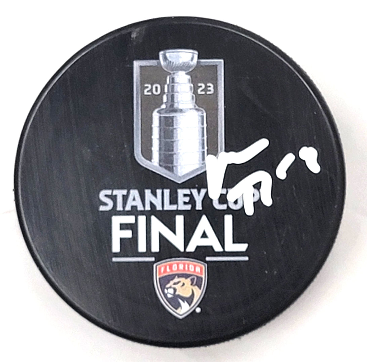 Matthew Tkachuk Signed Panthers Stanley Cup Final Hockey Puck - Beckett-Powers Sports Memorabilia