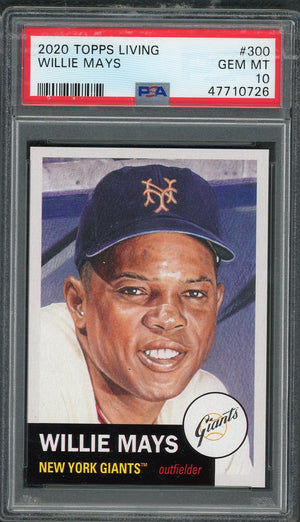 Willie Mays 2020 Topps Living Baseball Card #300 Graded PSA 10 GEM MINT-Powers Sports Memorabilia