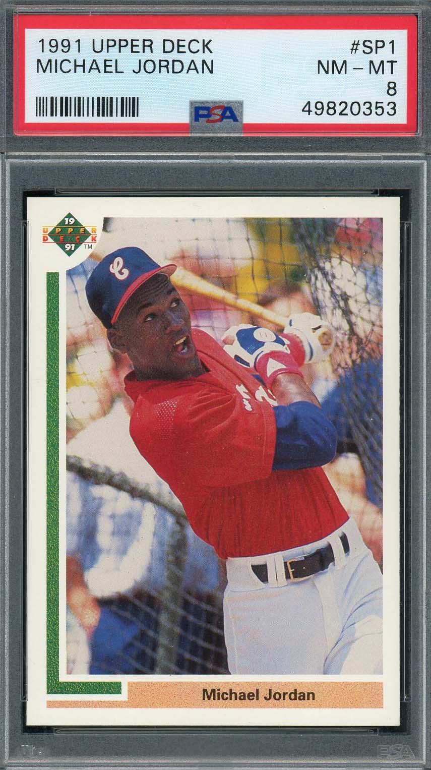 Michael Jordan 1991 Upper Deck Baseball Card #SP1 Graded PSA 8-Powers Sports Memorabilia