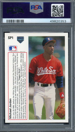 Michael Jordan 1991 Upper Deck Baseball Card #SP1 Graded PSA 8-Powers Sports Memorabilia