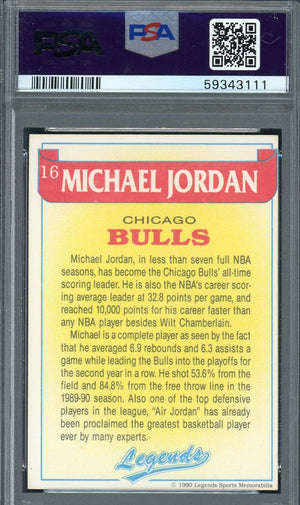 Michael Jordan 1990 Legends Magazine Insert Hand Cut Card #16 Graded PSA 5-Powers Sports Memorabilia