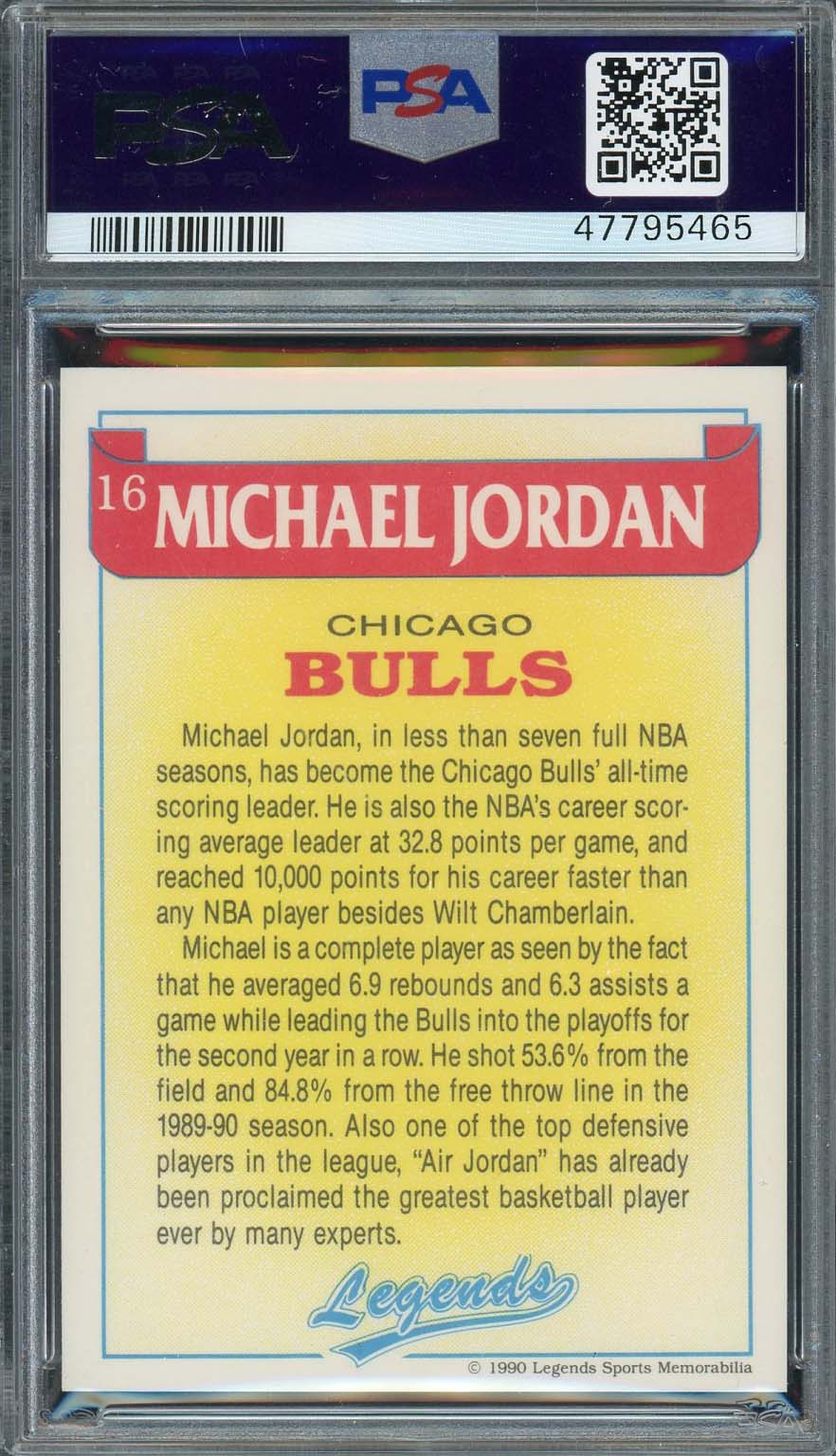 Michael Jordan 1990 Legends Magazine Insert Card #16 Graded PSA 6-Powers Sports Memorabilia